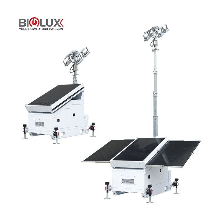 HiSKID Ⅲ dyzelinio generatoriaus apšvietimo bokštas CE EPA lauko mobilus 9 m baterijos saulės šviesos bokštas