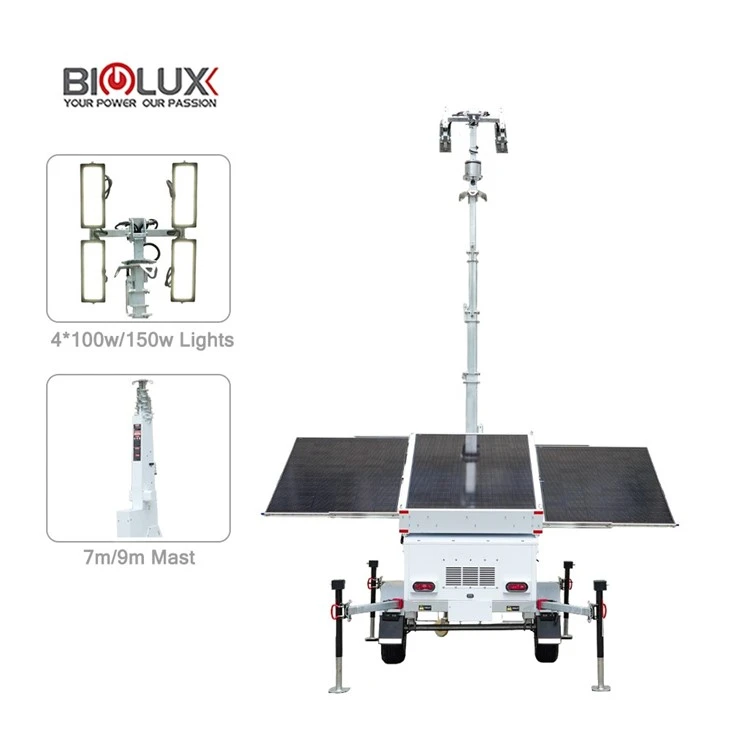Off-Grid Lighting TowerMobile Solar Light Tralier factory
