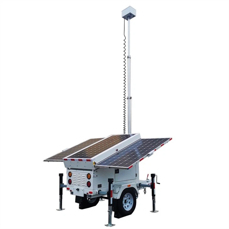 Manual Lifting Mast Mobile Solar Light Tower